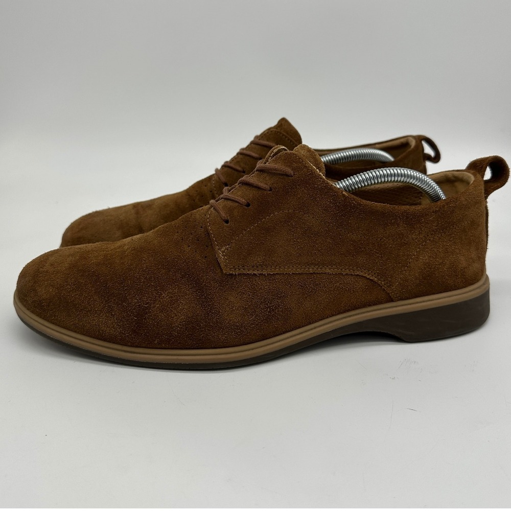 Amberjack Leather Suede Shoes Men 10.5M Tan Low Top Lace Up Oxford Dress Shoes‎